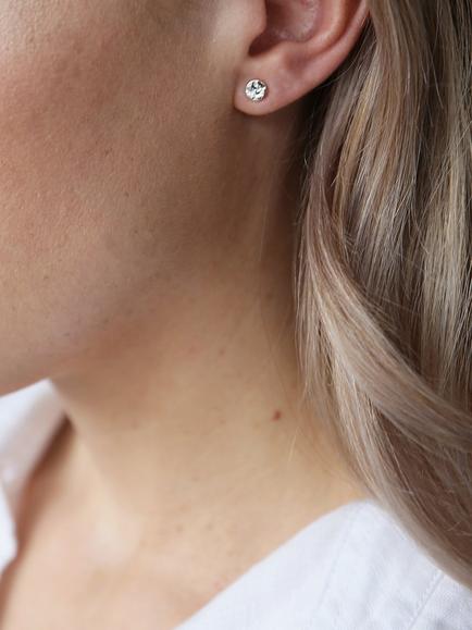 Tutti Coastal Brushed Round Stud Earrings - view 2, Silver
