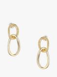 Tutti & Co Coastal Fusion Double Drop Earrings, Gold