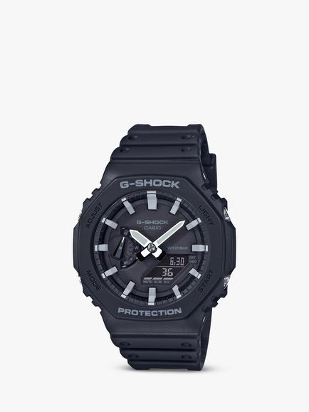 Casio Men's G-Shock Day Resin Strap Watch, Black Ga-2100-1aer