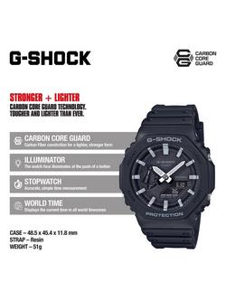 Casio Men's G-Shock Day Resin Strap Watch - view 2, Black Ga-2100-1aer
