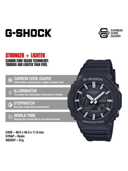 Casio Men's G-Shock Day Resin Strap Watch - view 2, Black Ga-2100-1aer