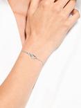 Swarovski Crystal Infinity and Heart Chain Bracelet, Silver