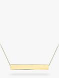 IBB Personalised 9ct Gold Horizontal Bar Pendant Necklace