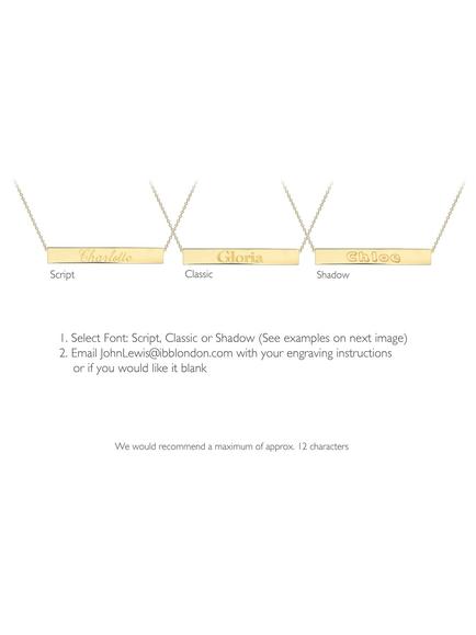 IBB Personalised 9ct Gold Horizontal Bar Pendant Necklace - view 2, Gold