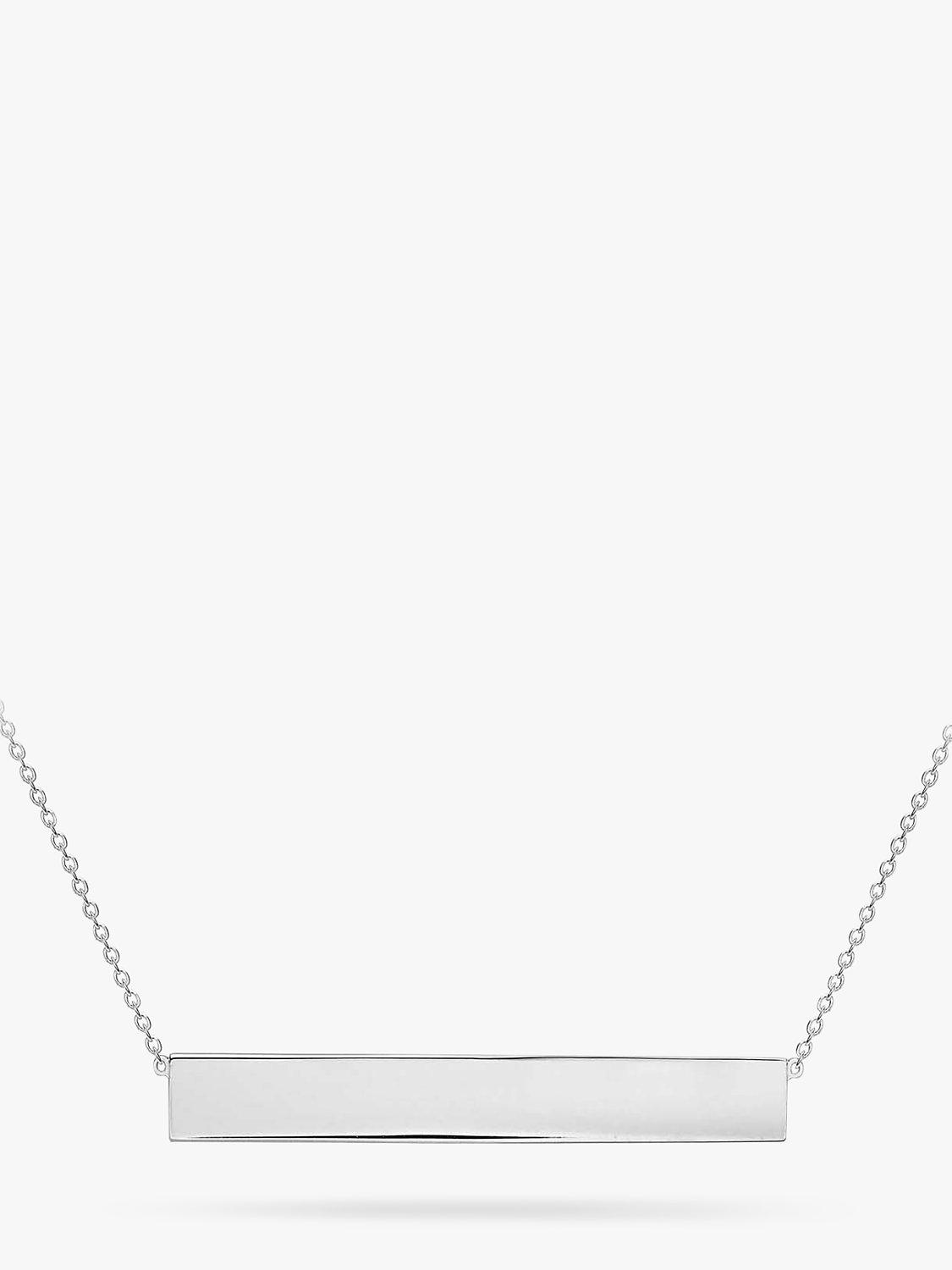 IBB Personalised 9ct White Gold Horizontal Bar Pendant Necklace