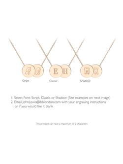 IBB Personalised 9ct Gold Double Disc Initial Pendant Necklace - view 2, Rose Gold
