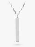 IBB Personalised 9ct White Gold Vertical Bar Pendant Necklace