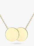 IBB Personalised 9ct Gold Double Disc Initial Pendant Necklace