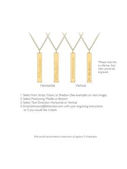 IBB Personalised 9ct Gold Vertical Bar Pendant Necklace - view 2, Gold