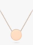 IBB Personalised 9ct Rose Gold Single Disc Pendant Necklace