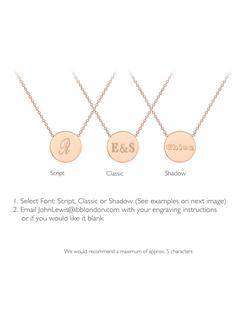 IBB Personalised 9ct Rose Gold Single Disc Pendant Necklace - view 2, Rose Gold