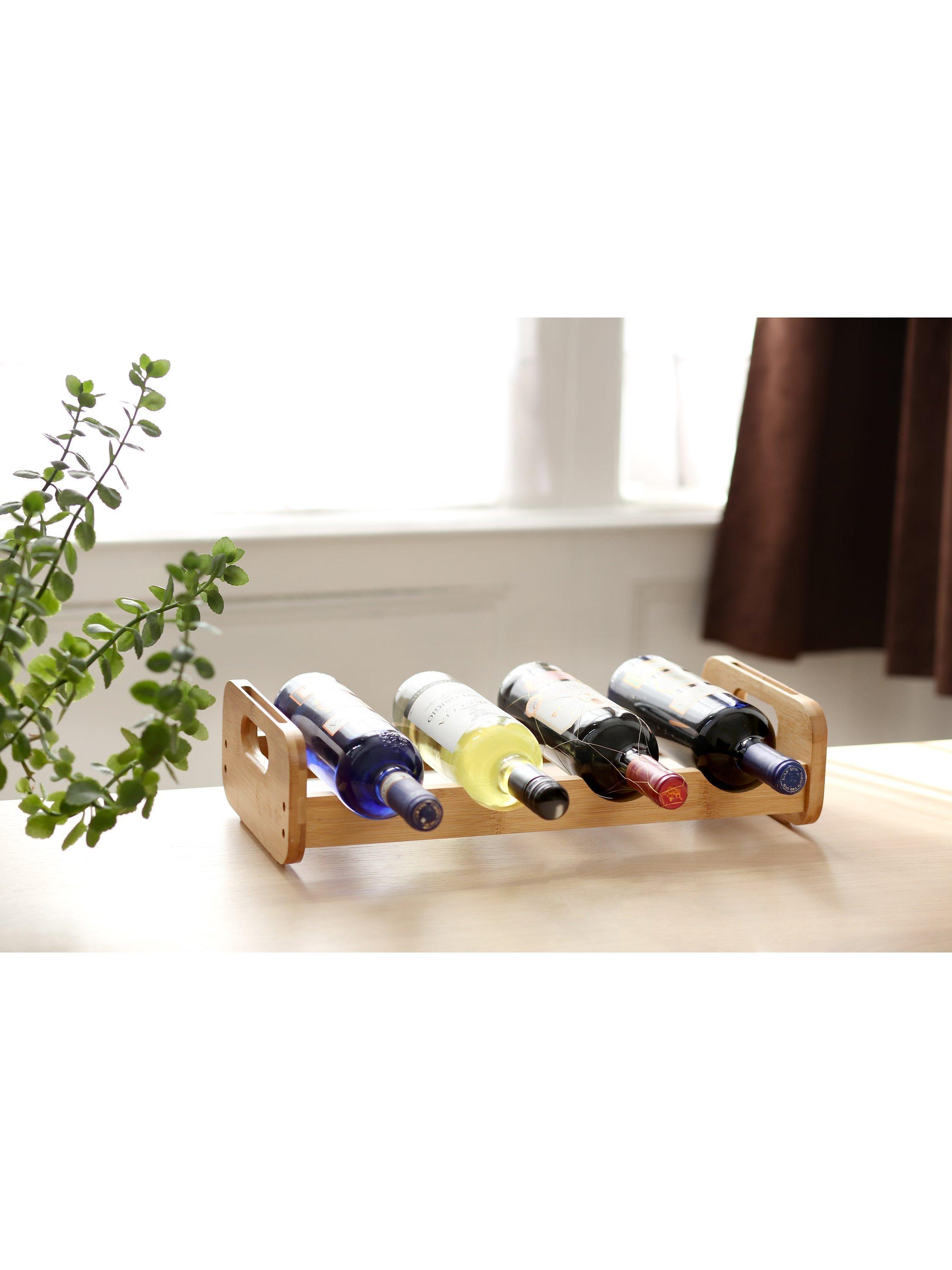 RTA Bamboo Wine Rack, 4 Bottle, Natural