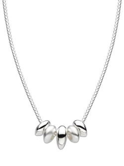 Kit Heath Polished and Brushed Bead Cluster Chain Necklace, Silver, Silver