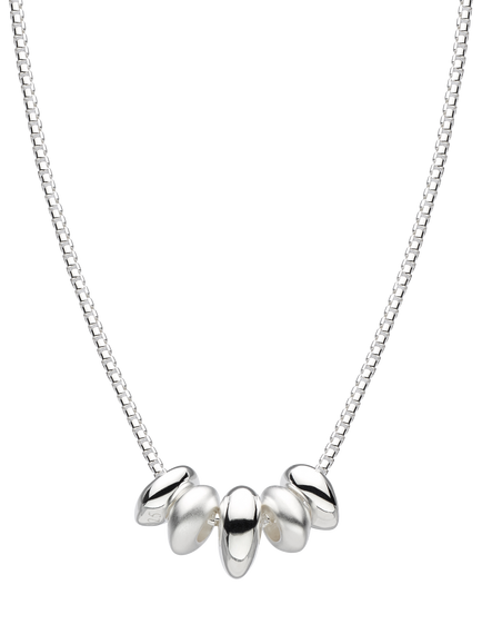 Kit Heath Polished and Brushed Bead Cluster Chain Necklace, Silver, Silver
