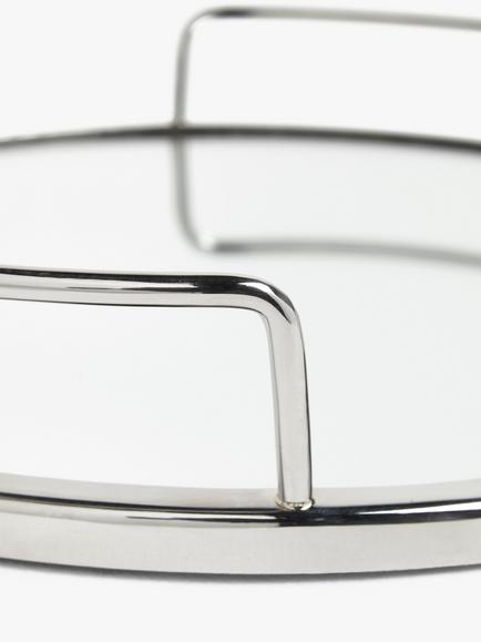 John Lewis Stainless Steel Round Mirror Tray, 35cm, Silver - view 2, Silver