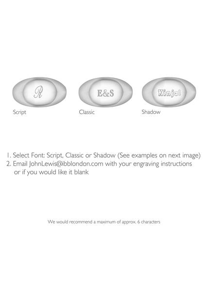 IBB Personalised Unisex Oval Signet Ring, Silver - view 2, Silver