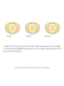 IBB Personalised 9ct Gold Unisex Oval Signet Ring, Gold - view 2, Gold