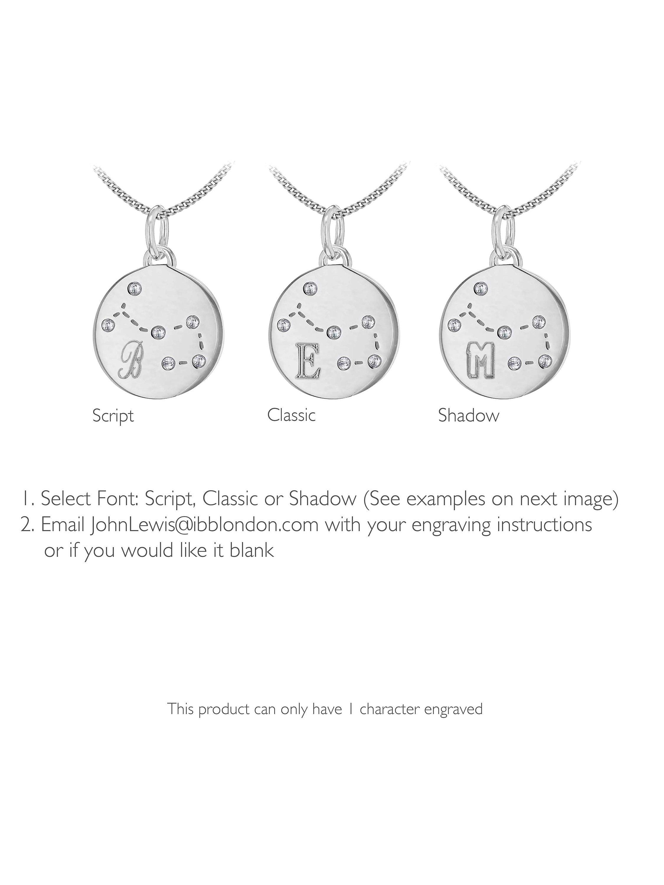 Product image 2 of 5, which shows IBB Personalised Scorpio Star Sign Disc Pendant Necklace, Silver