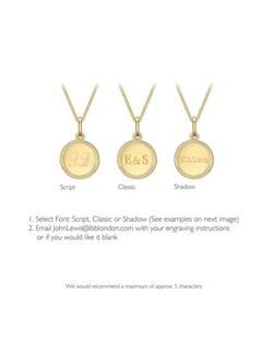 IBB Personalised 9ct Gold Disc Pendant Necklace, Gold - view 2, Gold