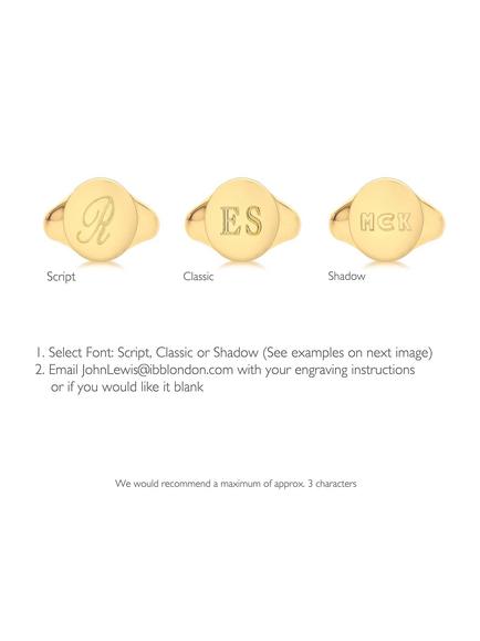 IBB Personalised 9ct Gold Unisex Single Oval Signet Ring, Gold - view 2, Gold