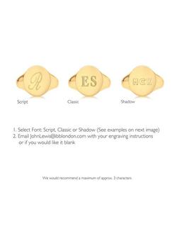 IBB Personalised 9ct Gold Unisex Single Oval Signet Ring, Gold - view 2, Gold
