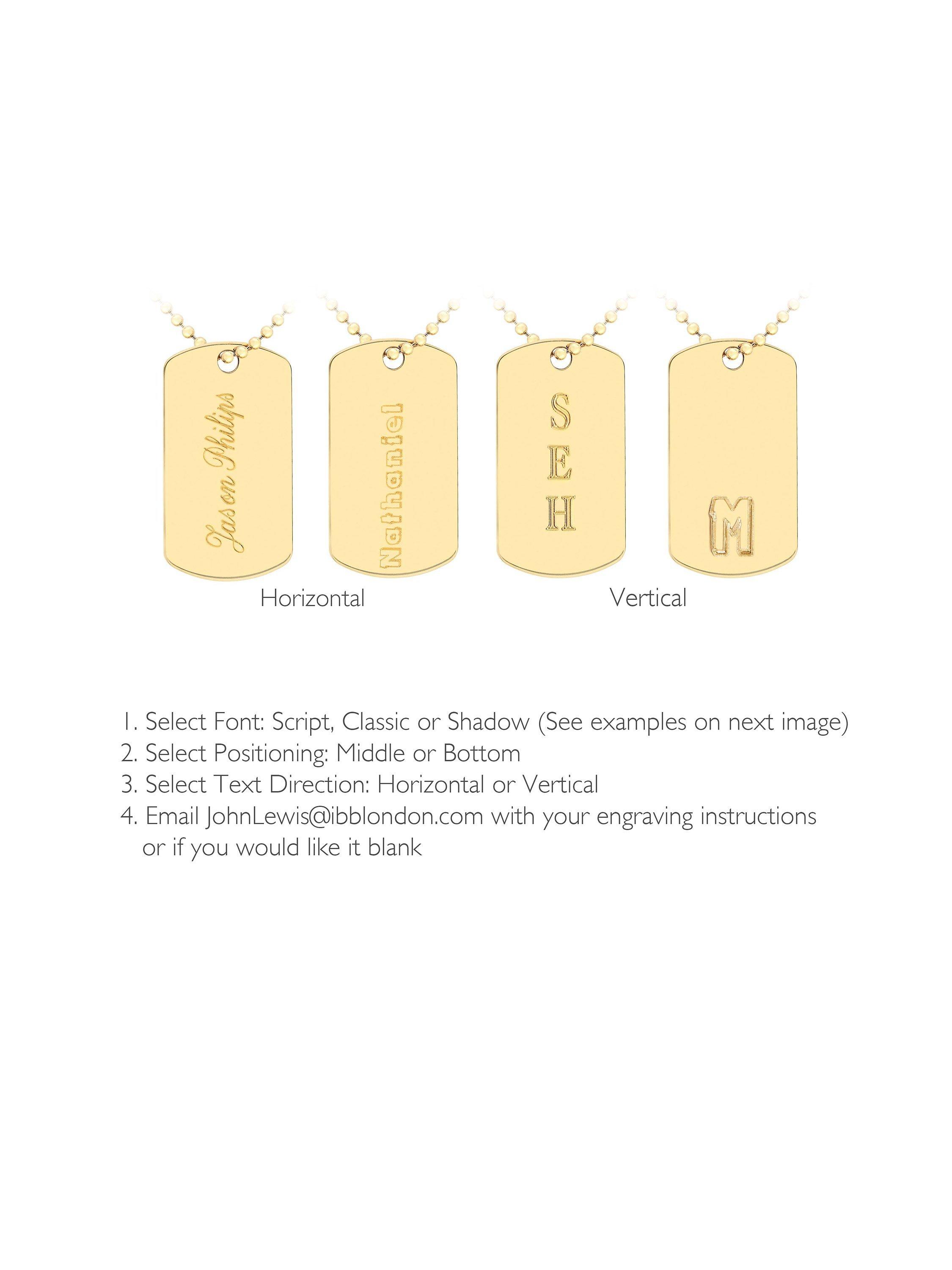 Product image 2 of 5, which shows IBB Personalised Dog Tag Pendant Chain Necklace, Gold