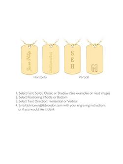 IBB Personalised Dog Tag Pendant Chain Necklace, Gold - view 2, Gold