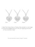 IBB Personalised Sterling Silver Heart Pendant Necklace, Silver