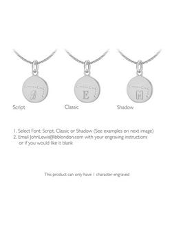 IBB Personalised Star Sign Disc Pendant Necklace, Silver - view 2, Silver
