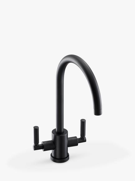Abode Atlas Monobloc 2 Lever Kitchen Tap, Matt Black