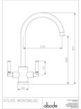 Abode Atlas Monobloc 2 Lever Kitchen Tap, Matt Black