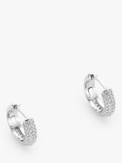 kate spade new york Mini Stone Pave Hoop Earrings, Silver, Silver