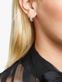 kate spade new york Mini Stone Pave Hoop Earrings, Silver - view 2, Silver