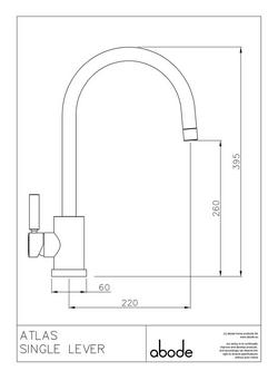 Abode Atlas Single Lever Kitchen Mixer Tap - view 2, Matt Black