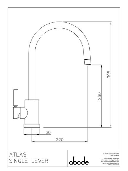 Abode Atlas Single Lever Kitchen Mixer Tap - view 2, Matt Black