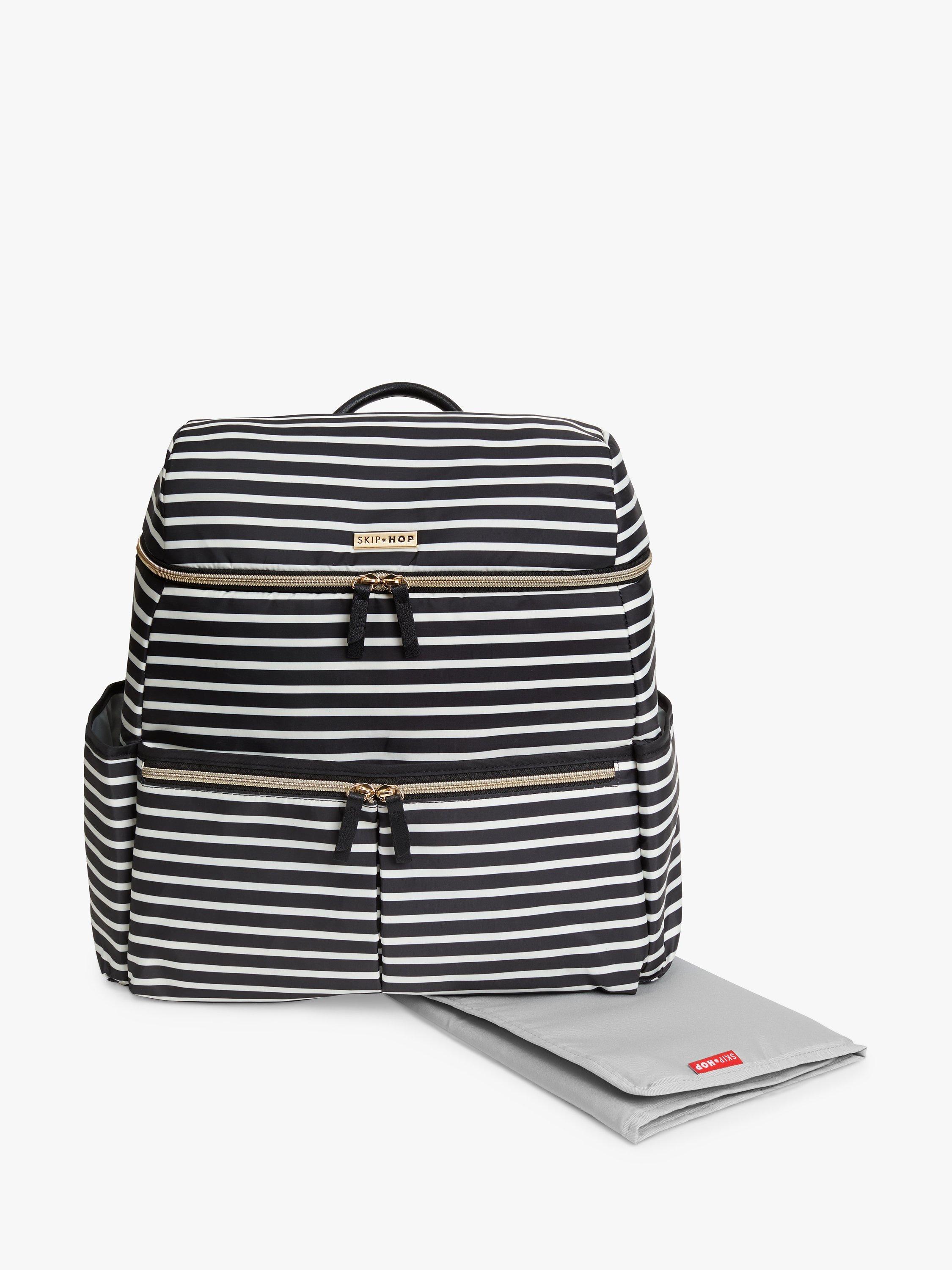 Skip Hop Flatiron Striped Changing Bag, Black/White