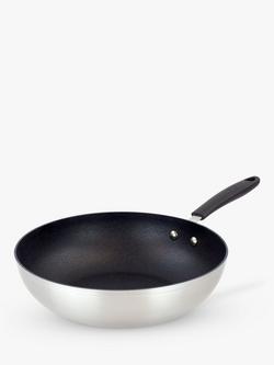 Eaziglide Neverstick Non-Stick Open Wok, 28cm, Silver, Silver