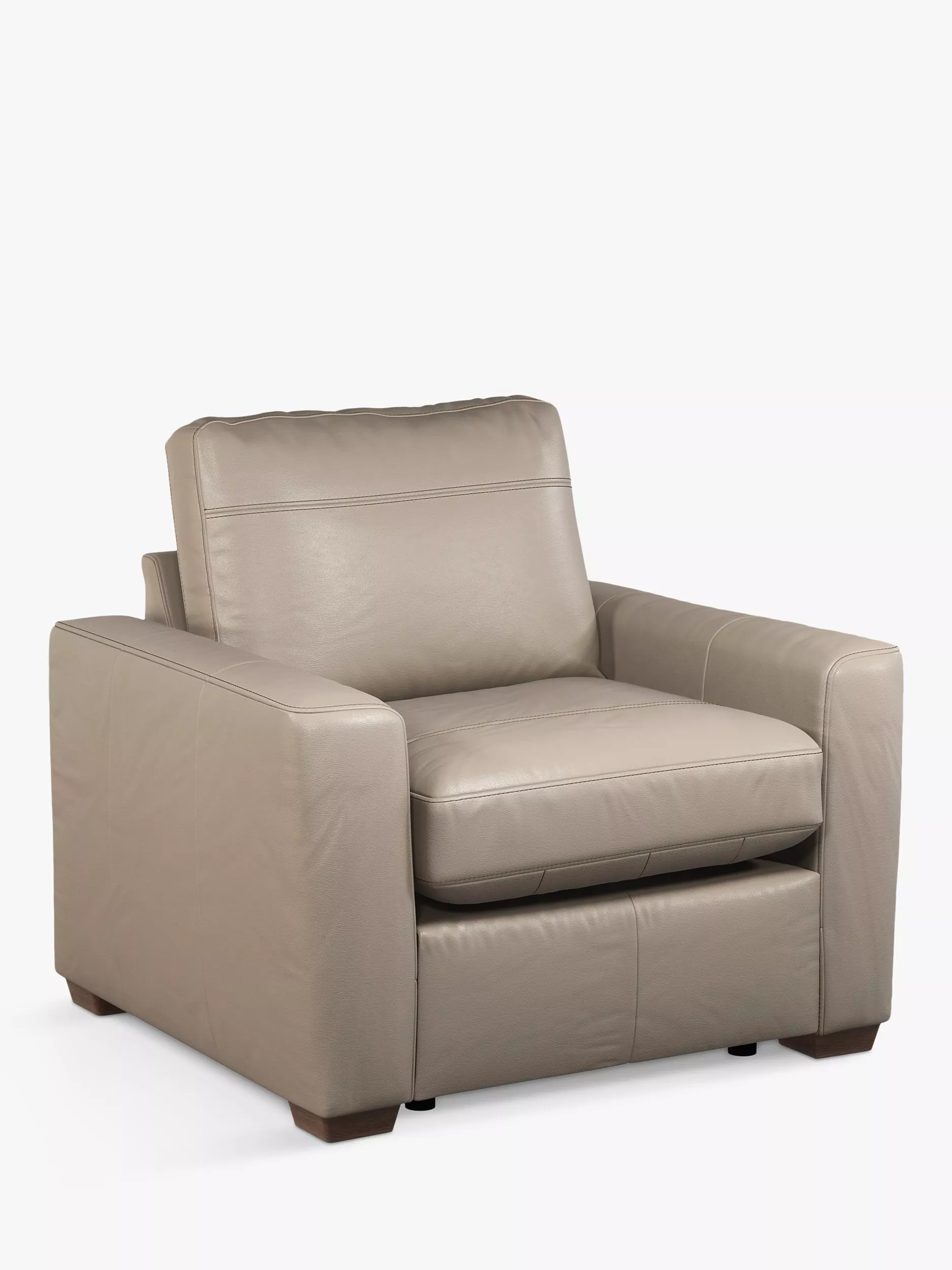 John Lewis Oliver Leather Armchair, Dark Leg