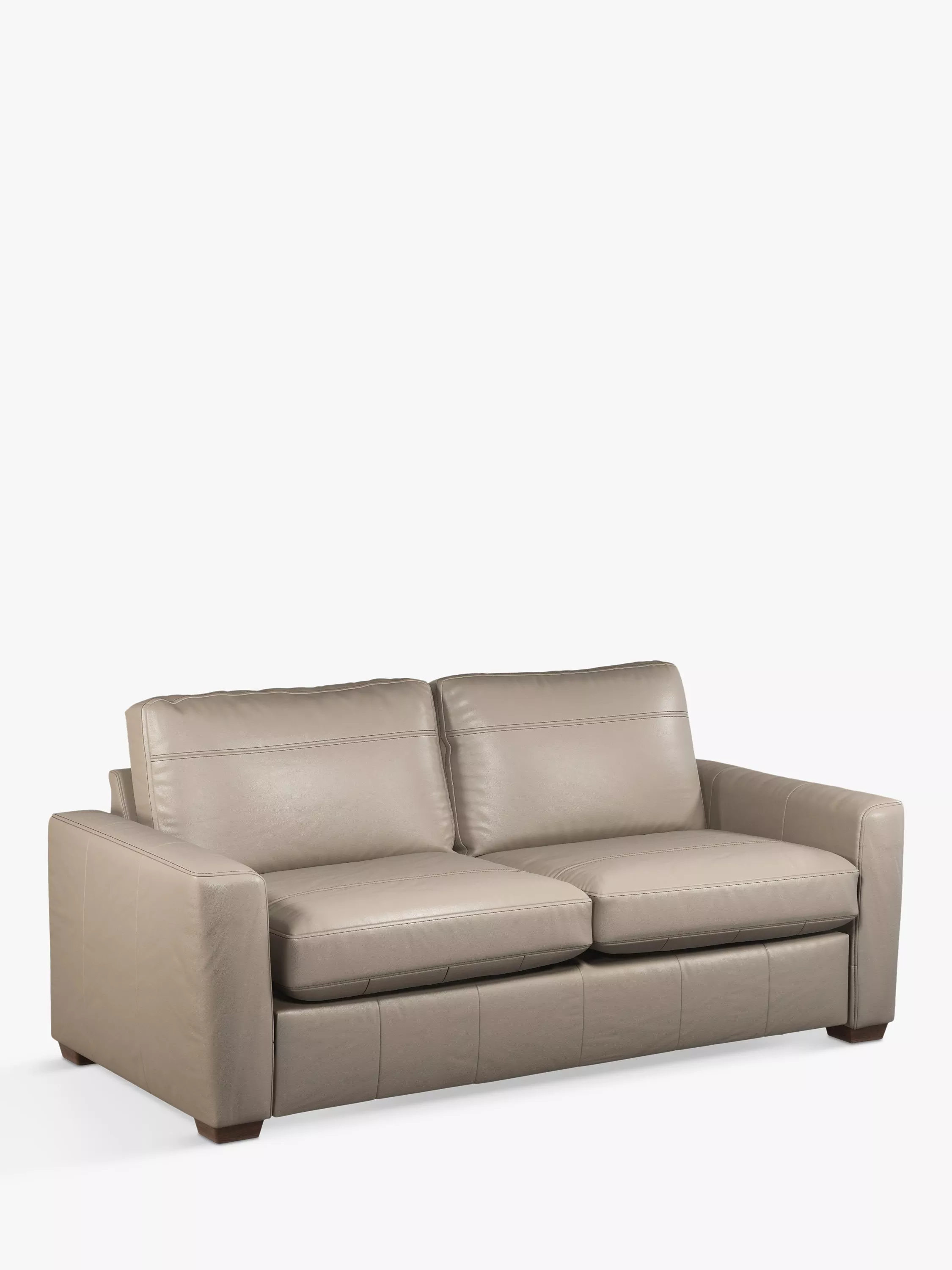 John Lewis Oliver Large 3 Seater Leather Sofa, Dark Leg