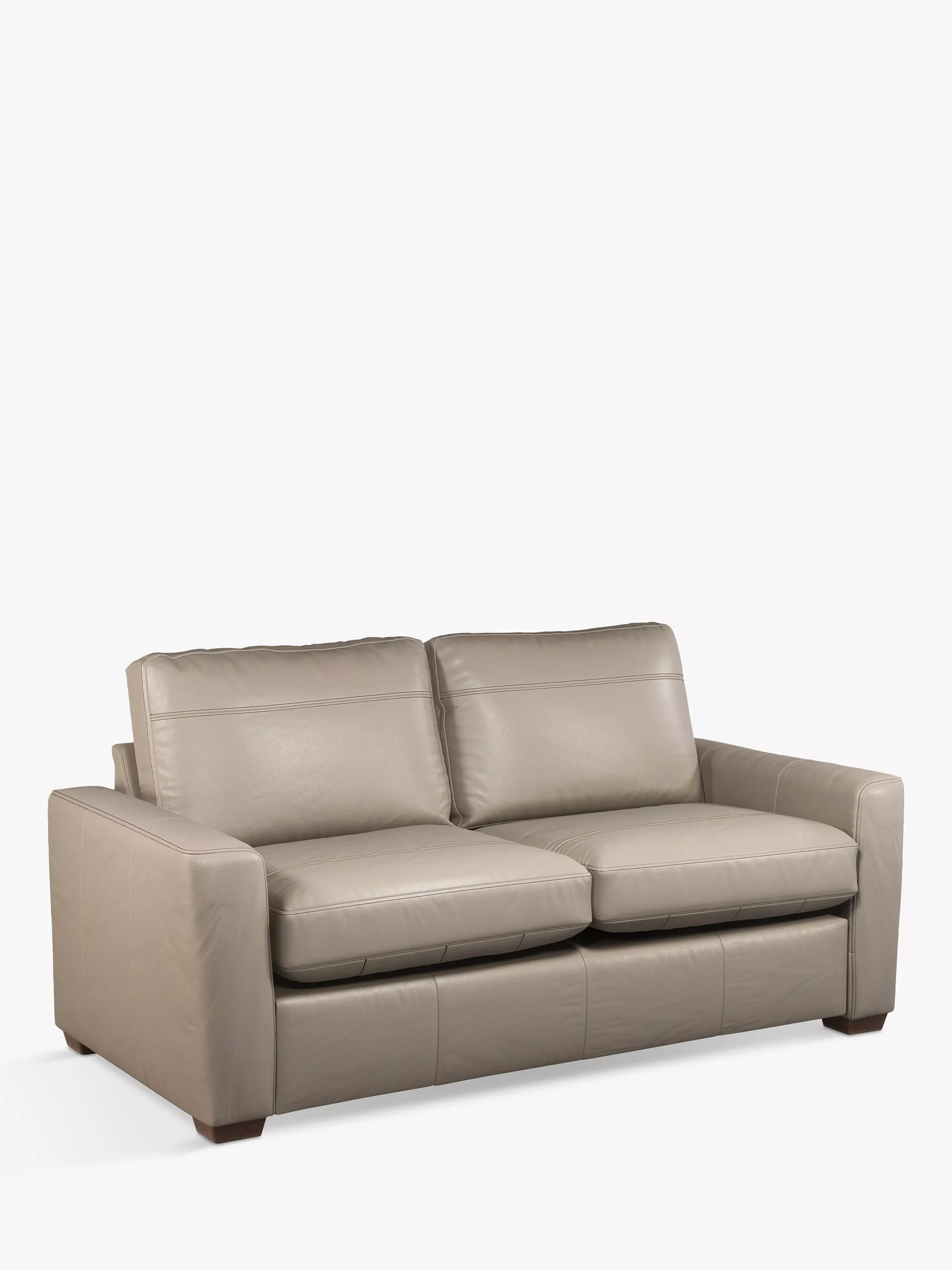 John Lewis Oliver Medium 2 Seater Leather Sofa, Dark Leg