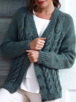 King Cole Chunky Tweed Women's Cardigan Knitting Pattern, 5012, 