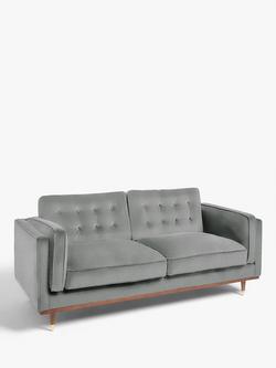 John Lewis + Swoon Lyon Medium 2 Seater Sofa, Dark Leg, Grey Cotton