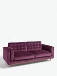 John Lewis + Swoon Lyon Large 3 Seater Sofa, Damson Purple Velvet