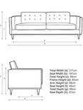 John Lewis + Swoon Lyon Large 3 Seater Sofa, Damson Purple Velvet