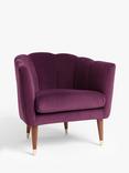John Lewis + Swoon Enville Occasional Armchair, Damson Purple Velvet