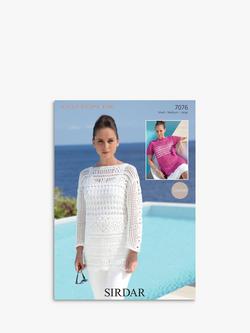 Sirdar Cotton DK Women’s Tunic Top Crochet Pattern, 7076, 