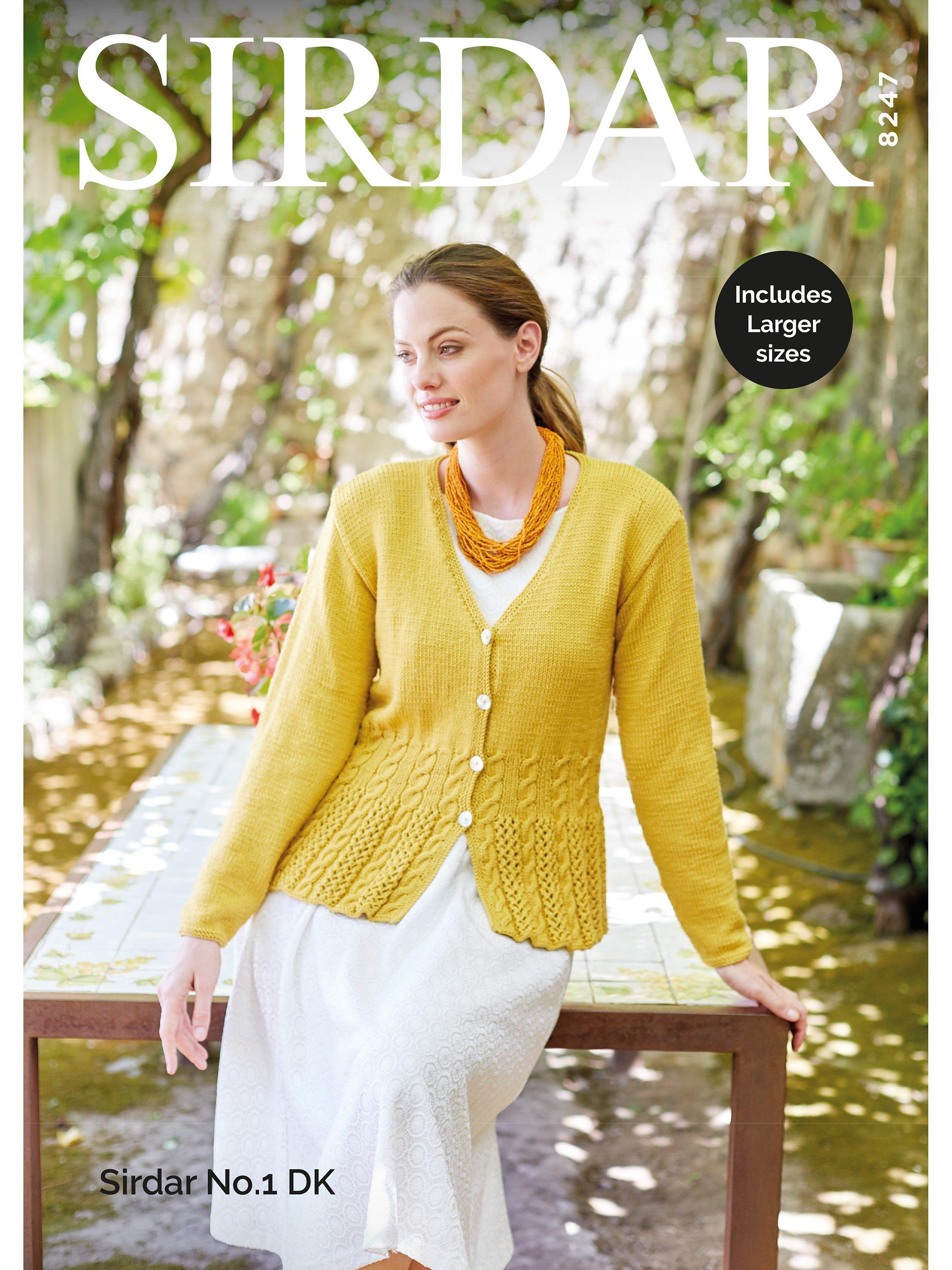 Sirdar No.1 DK Women's Cardigan Knitting Pattern, 8247