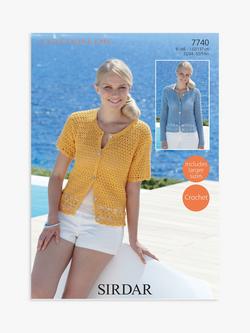Sirdar Cotton DK Women’s Lacy Cardigan Crochet Pattern, 7740, 