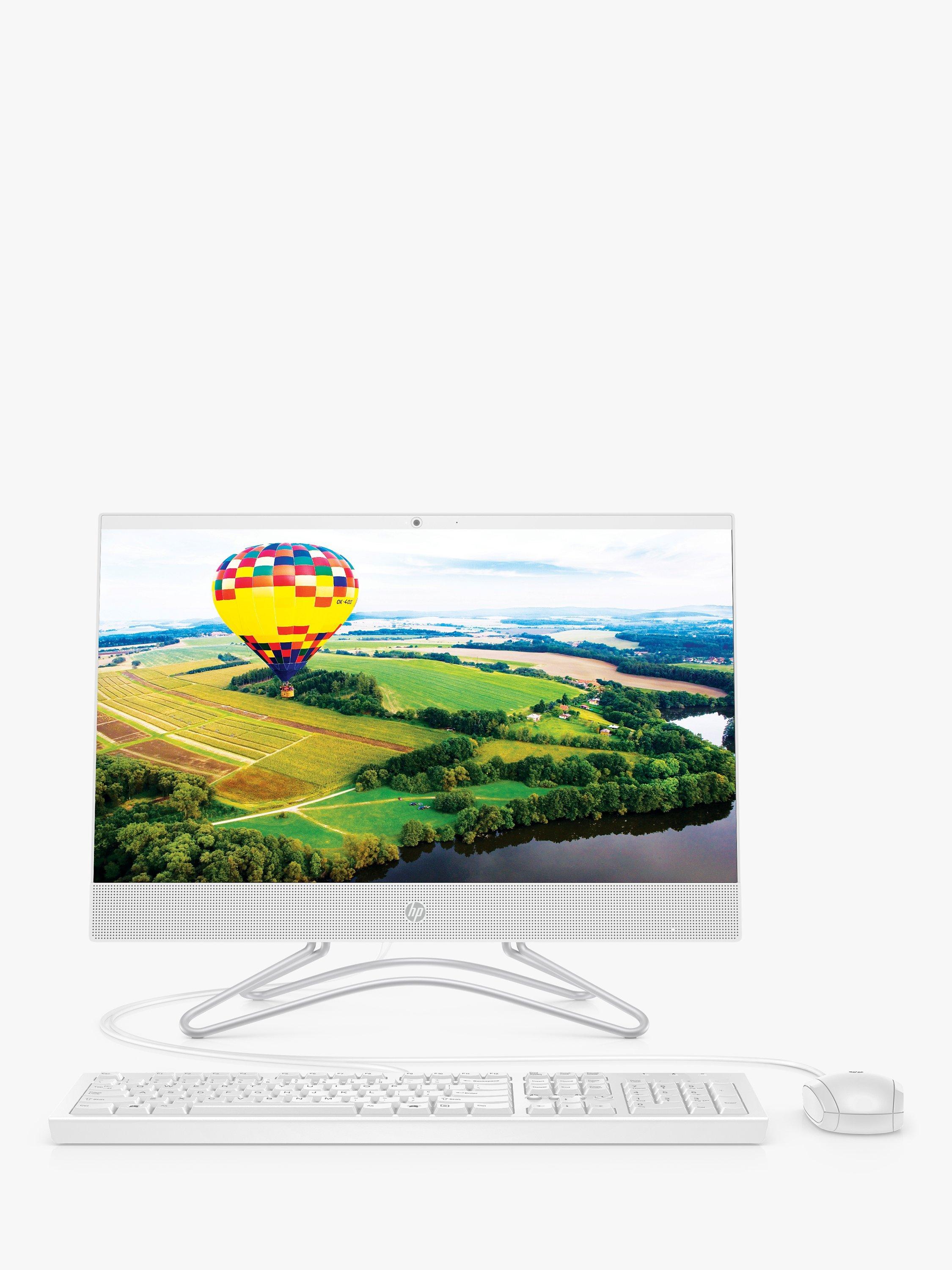 HP 22-c0053na All-in-One Desktop PC, Intel Celeron Processor, 4GB RAM, 128GB SSD, 21.5" Full HD, Snow White