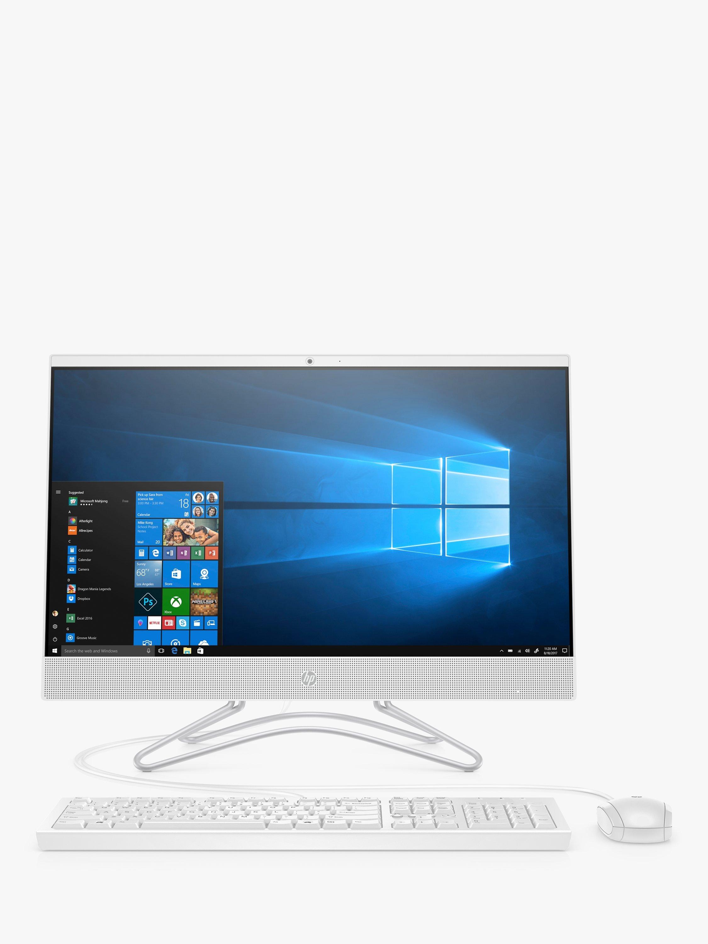 HP 24-f1027na All-in-One Desktop PC, AMD Ryzen 5 Processor, 8GB RAM, 1TB HDD + 256GB SSD, 23.8" Full HD Non Touch, Snow White